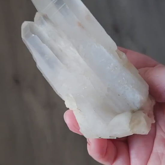 Clear Quartz Crystal Cluster, Large from Madagascar, Light Peach Tone
