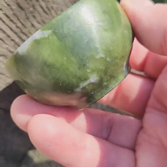 Dark Green Jade Crystal Small Bowl