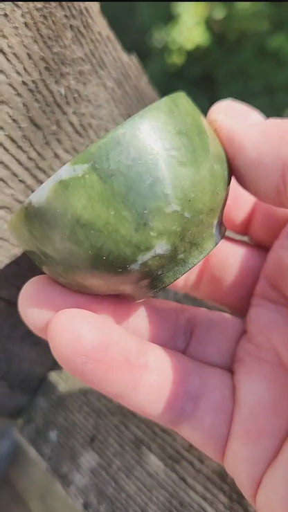Dark Green Jade Crystal Small Bowl