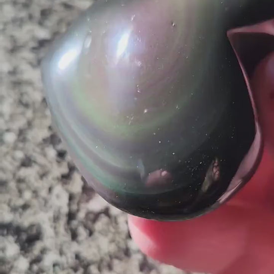 Rainbow Obsidian Crystal Thick Heart