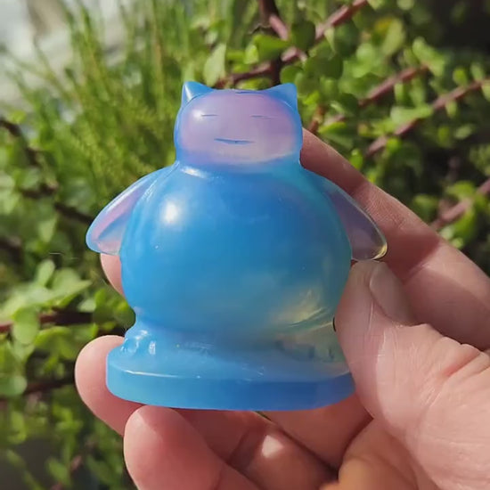 Blue Opalite Snorlax with High Polish, Pokemon