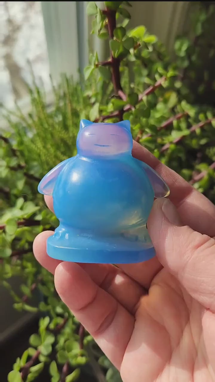 Blue Opalite Snorlax with High Polish, Pokemon