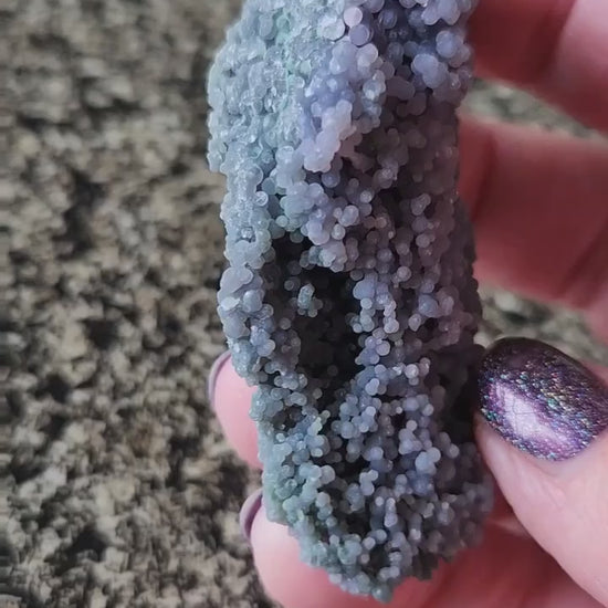 Beautiful Rare Grape Agate Crystal Rock Specimen, Bi-colored Purple & Green, Purple Chalcedony