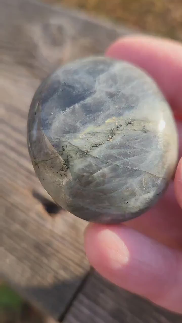 Gorgeous High Quality and High Polished AAA Labradorite Crystal Large Tumble with purple and blue flash