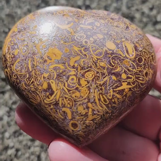 Polished Sanskrit Jasper Crystal Heart: Rare