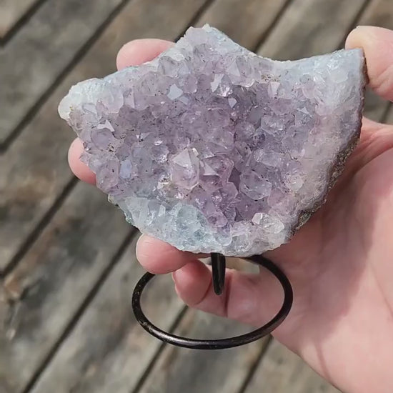 Beautiful Purple Amethyst Free Form with metal stand