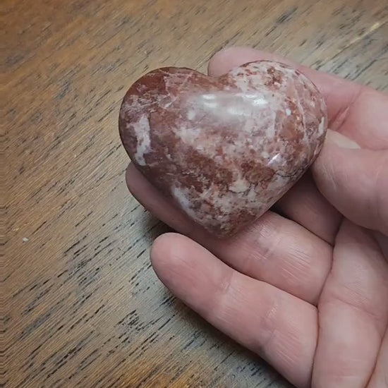 Gorgeous AAA Buttery High Polished Strawberry Onyx Crystal Heart