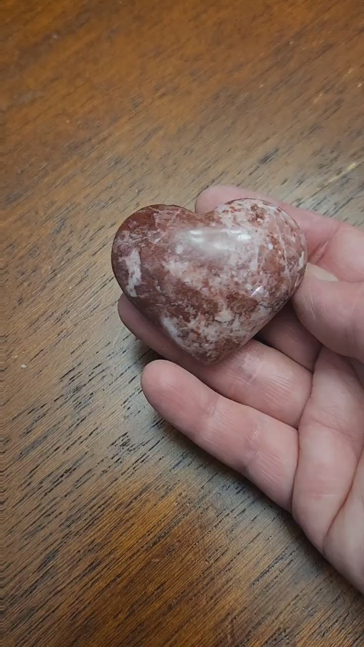 Gorgeous AAA Buttery High Polished Strawberry Onyx Crystal Heart