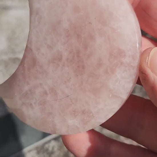 Rose Quartz Half Moon Crystal Shallow Bowl Or Dish: Decorative Small Tray