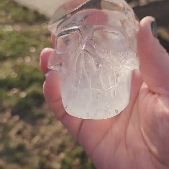 Amazing AAA Six Point Clear Quartz Unique Cool Crystal Skull, Brazilian