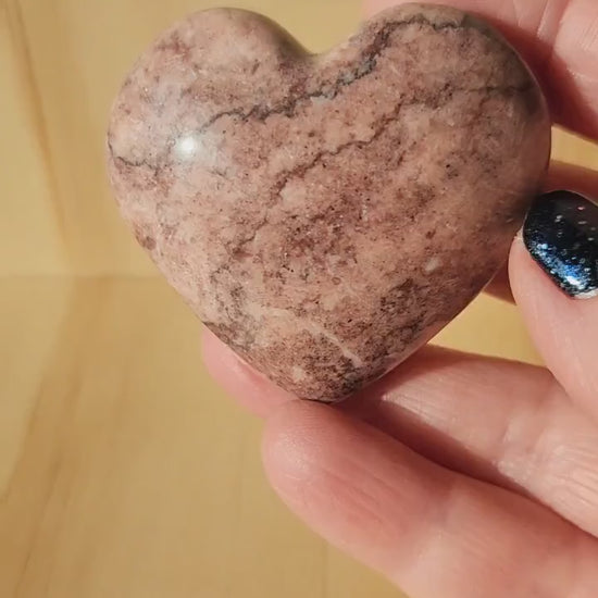 Gorgeous AAA Buttery High Polished Strawberry Onyx Crystal Heart