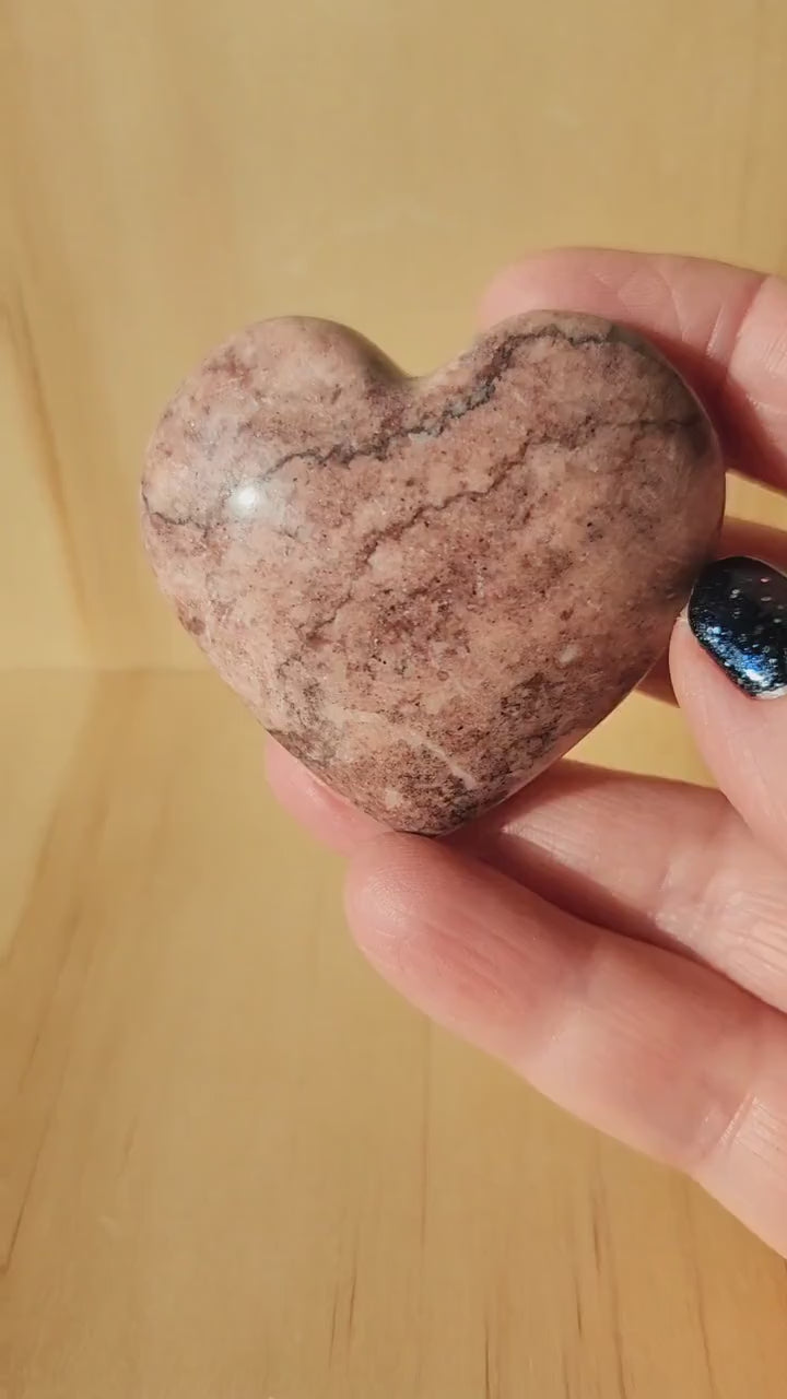 Gorgeous AAA Buttery High Polished Strawberry Onyx Crystal Heart