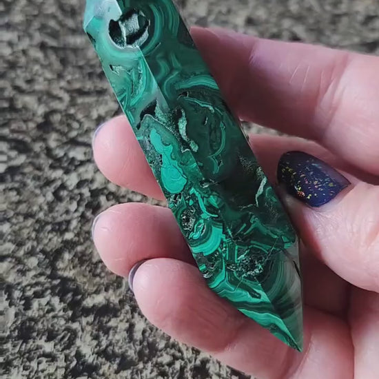 Stunning AAA Malachite Crystal Double Terminated, Amazing Colors, DT, Point