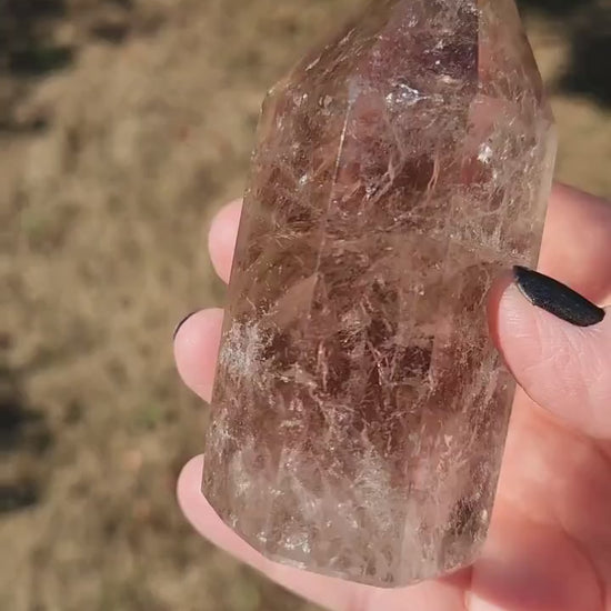 Gorgeous AAA Light Smoky Quartz Crystal Tower with So Much Sparkle!