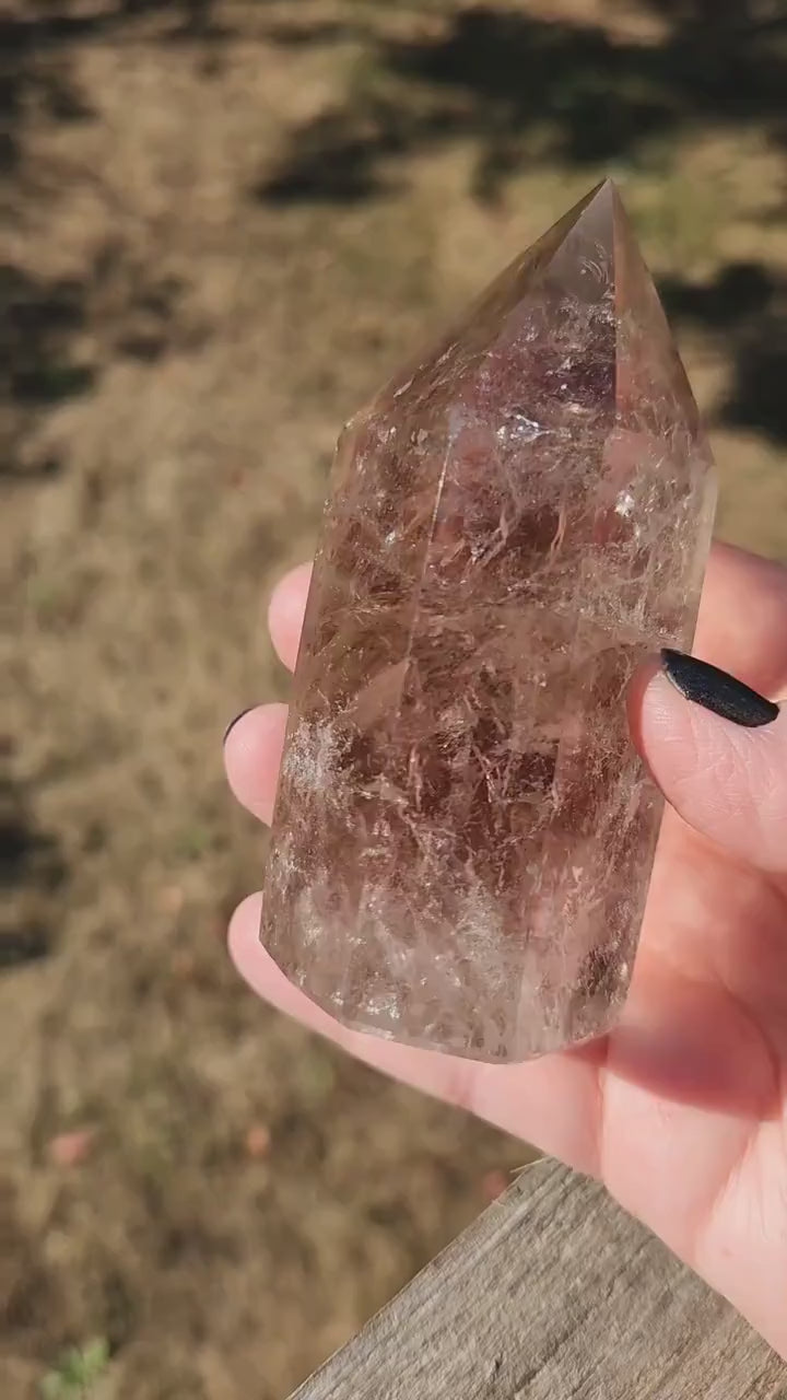 Gorgeous AAA Light Smoky Quartz Crystal Tower with So Much Sparkle!