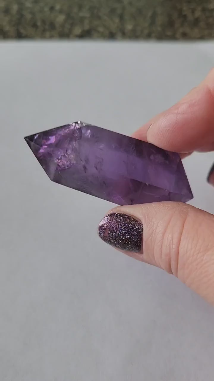 Gorgeous AAA Dark Purple Amethyst Crystal, 6 Pointed DT