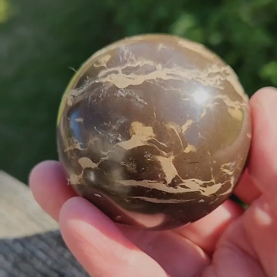 Polished Coffee Jasper Crystal Sphere, Coffee Bean Stone