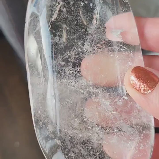 Clear Quartz Crystal Freeform Pillow, Extra Large Cab