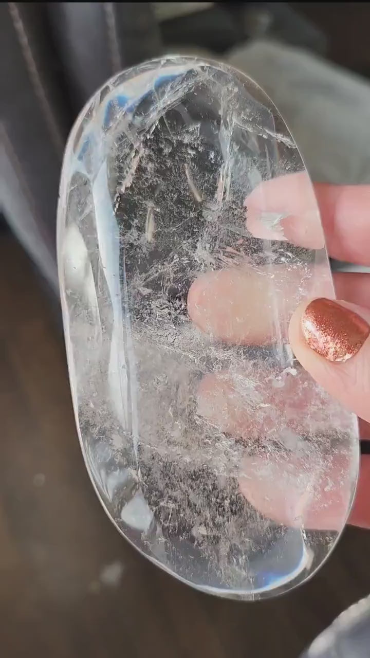 Clear Quartz Crystal Freeform Pillow, Extra Large Cab