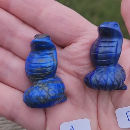 Carved Lapis Lazuli Cobra Snake: Crystal Carving, One