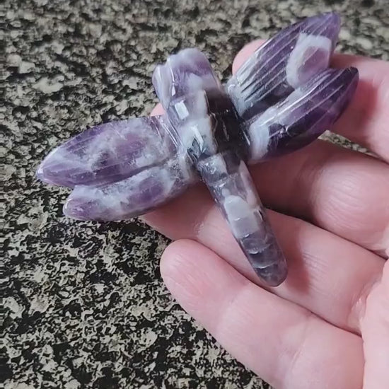 Cute AAA Dream Amethyst Unique Crystal Dragonfly