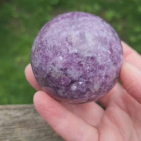 Gorgeous AAA Dark Purple Lepidolite Crystal Sphere, Mica