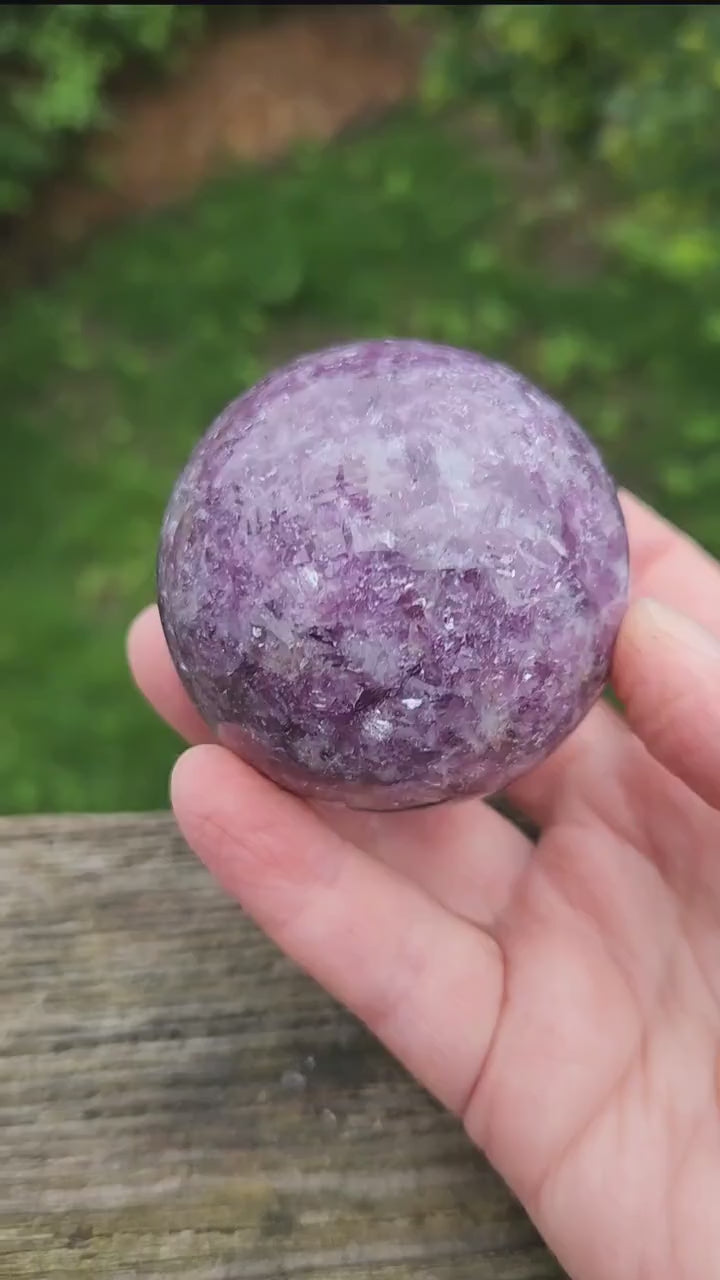 Gorgeous AAA Dark Purple Lepidolite Crystal Sphere, Mica