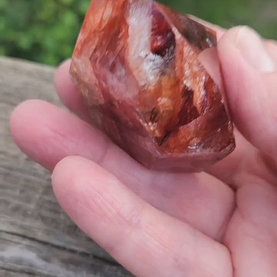 Gorgeous Fire Quartz Crystal Diamond Extractor, Point, Energy Work, Reiki