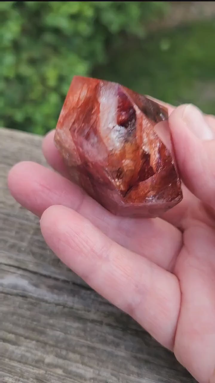 Gorgeous Fire Quartz Crystal Diamond Extractor, Point, Energy Work, Reiki