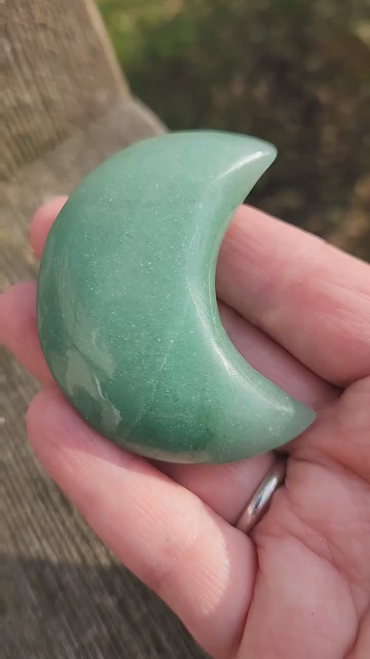 Beautiful AAA Buttery Smooth High Quality Green Aventurine Crystal Half Moon, Moon