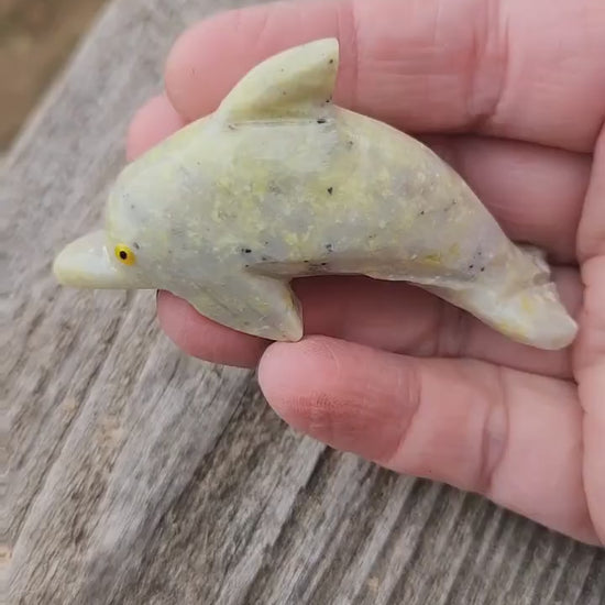 Beautiful Small Dolomite and Calcite Dolphin Crystal High Polish Stone Carving