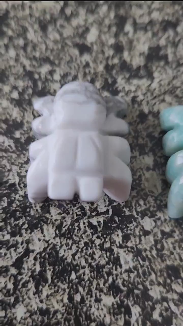 Mini Crystal Spider: Howlite, Amazonite, Crazy Lace Agate, or Green Aventurine, One