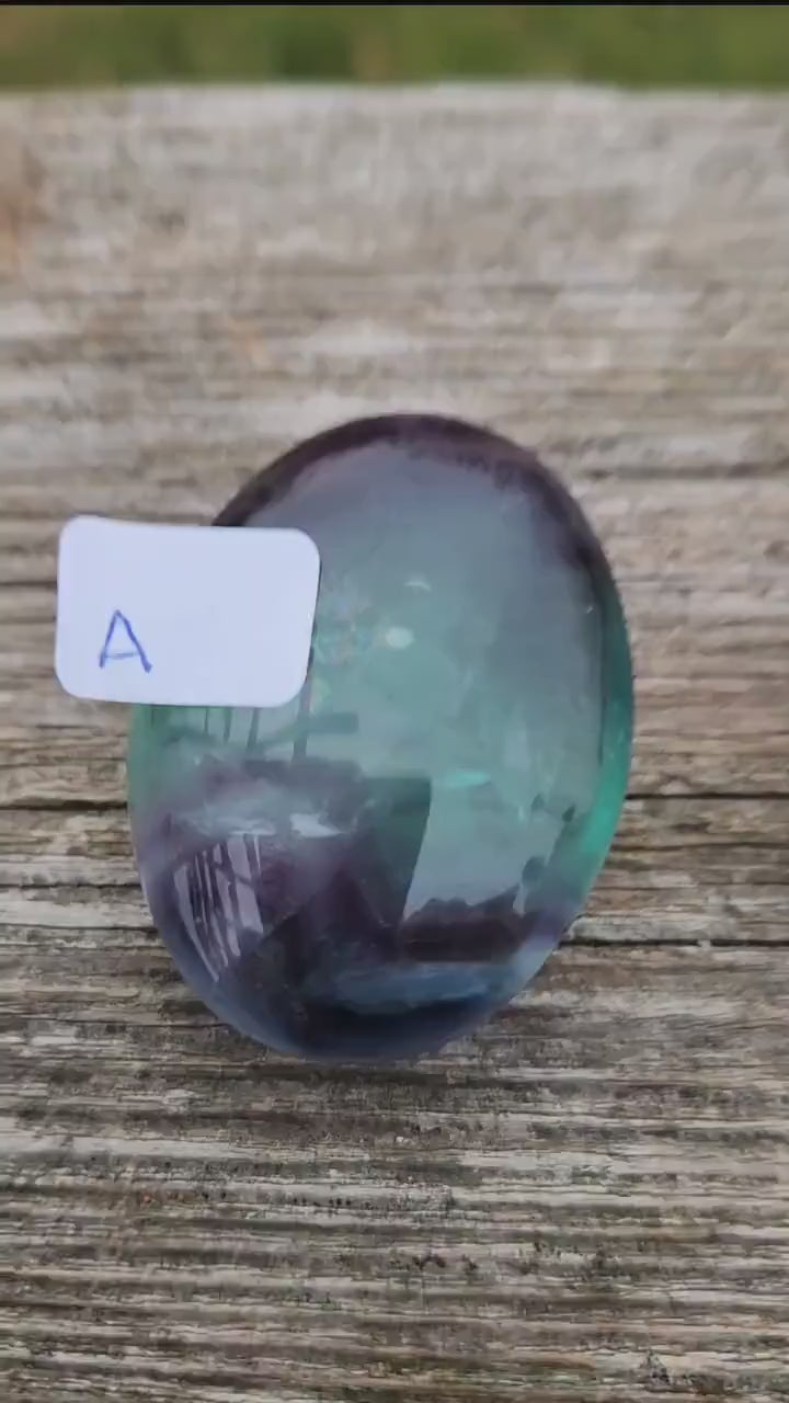 AAA Green & Purple Fluorite Crystal Palm, One