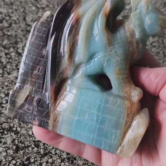 AAA Blue Aragonite Unique Crystal Dragon: Full Body, DnD
