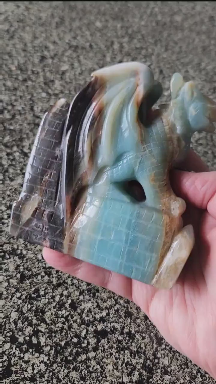 AAA Blue Aragonite Unique Crystal Dragon: Full Body, DnD