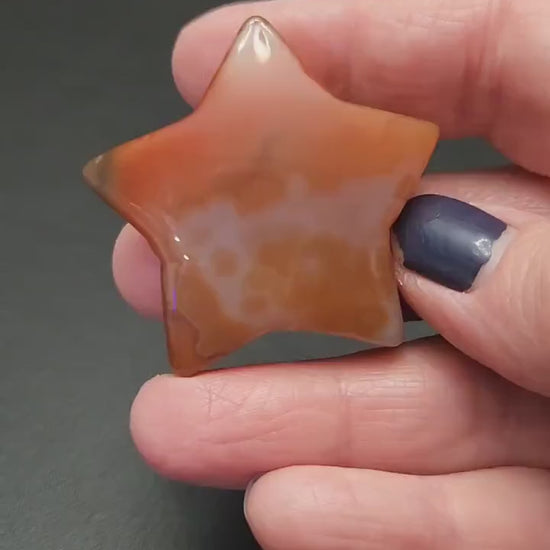 Beautiful 5 Point Carnelian Crystal Small Star with High Polish