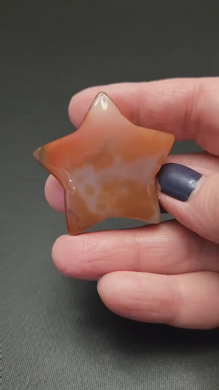 Beautiful 5 Point Carnelian Crystal Small Star with High Polish