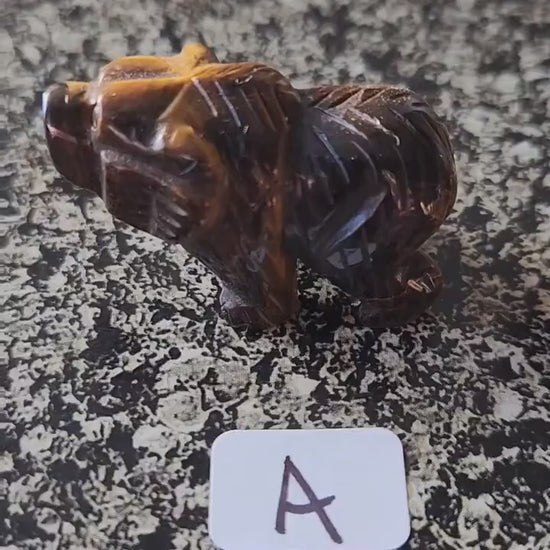 Carved Golden Tiger Eye Mini Bear, All Natural Crystal, One