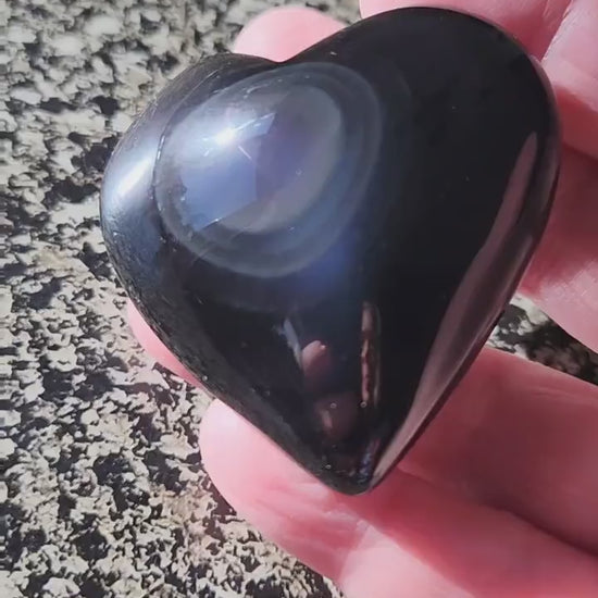 Rainbow Obsidian Crystal Thick Heart