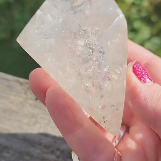 Beautiful AAA Rainbow Clear Quartz Crystal Freeform with inclusions