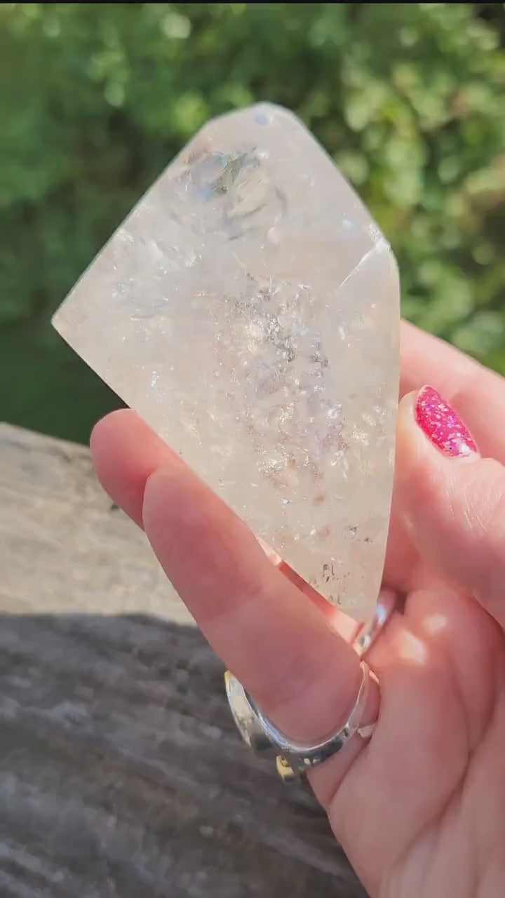 Beautiful AAA Rainbow Clear Quartz Crystal Freeform with inclusions