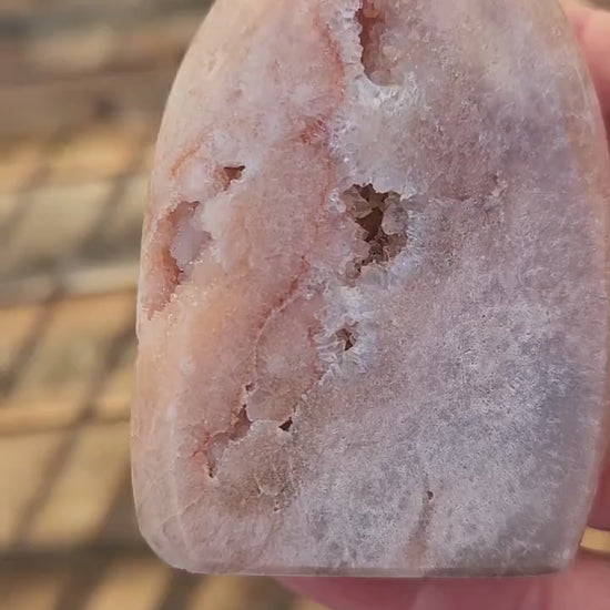 Gorgeous AAA Druzy Pink Amethyst Crystal Flame with Druzy pockets