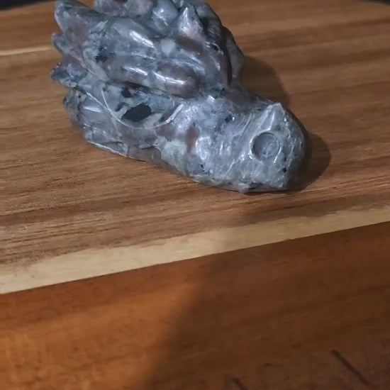 Beautiful AAA Yooperlite UV Reactive Unique Dragon Head Rock Crystal, Emberlite, DnD