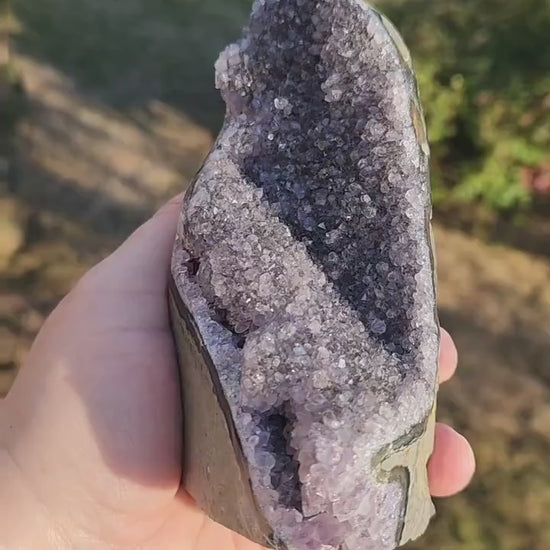 Beautiful Dark Purple Amethyst Crystal Druzy Free Form with Polished Edges