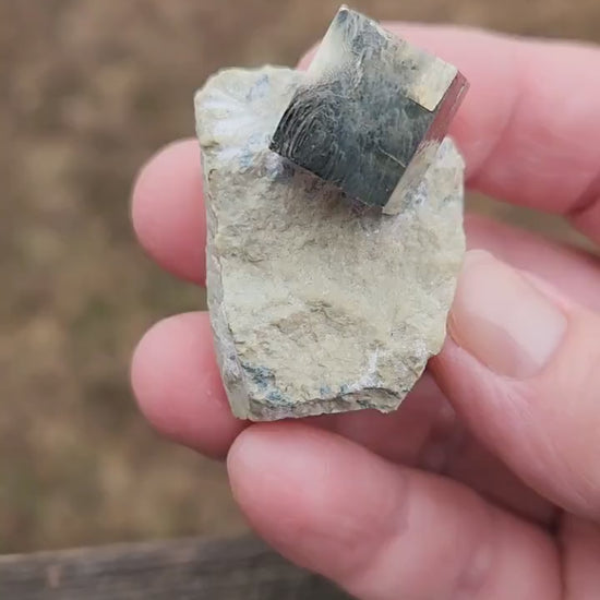 Beautiful Pyrite Cube Specimen in Matrix Self-Standing