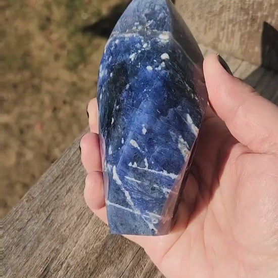 Gorgeous AAA High Polished Sodalite Crystal Twisted Flame