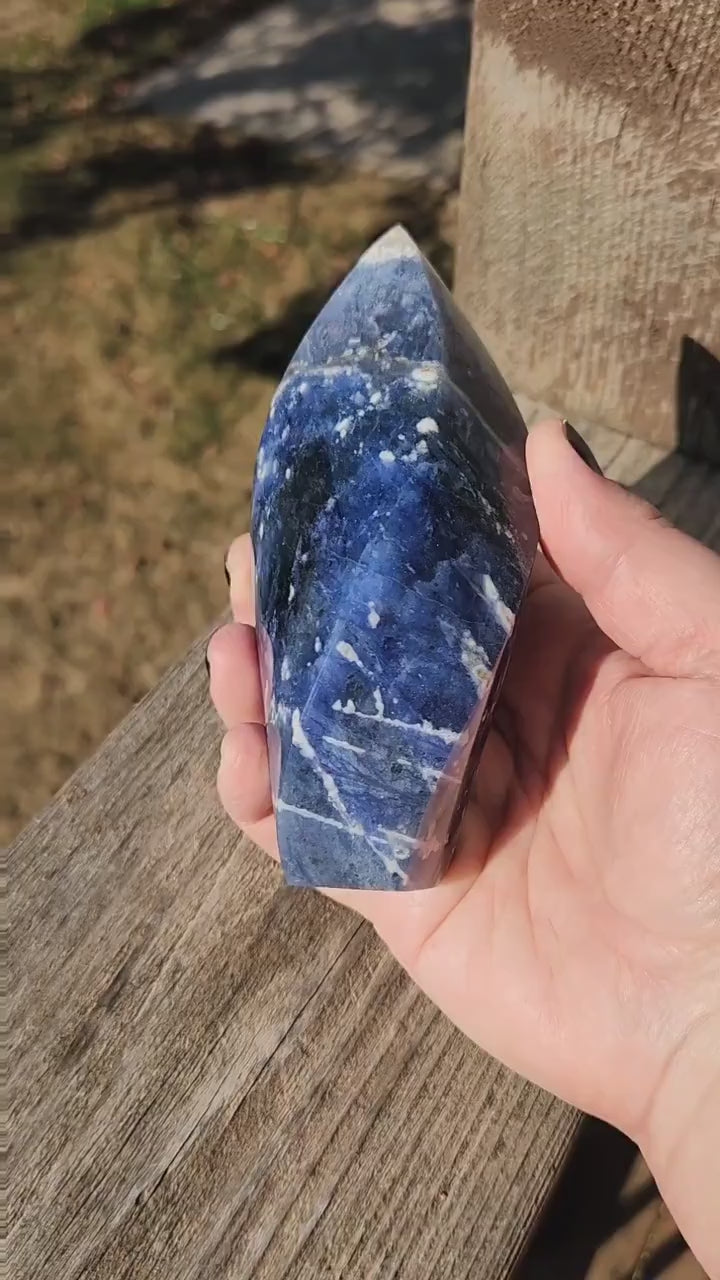 Gorgeous AAA High Polished Sodalite Crystal Twisted Flame