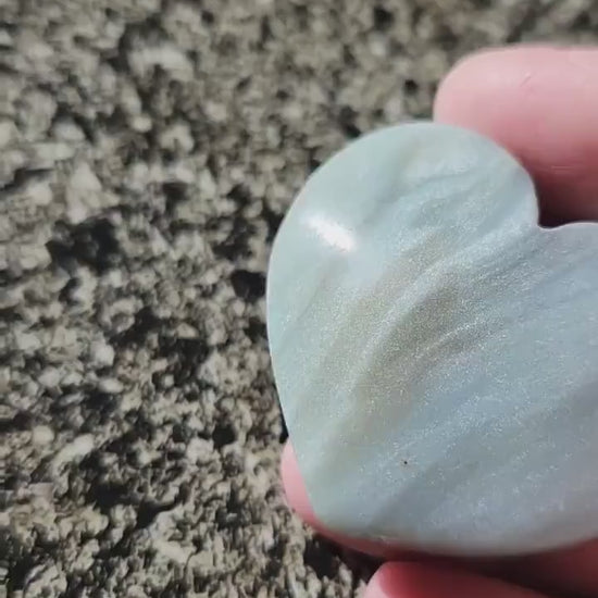 Blue Aragonite Crystal Heart