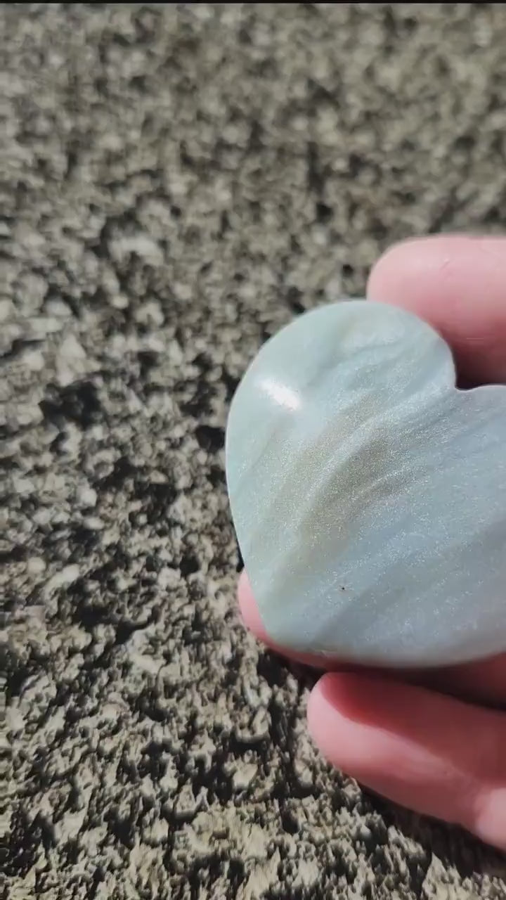 Blue Aragonite Crystal Heart