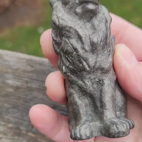 Regal Pyrite Lion Crystal Statue, Leo